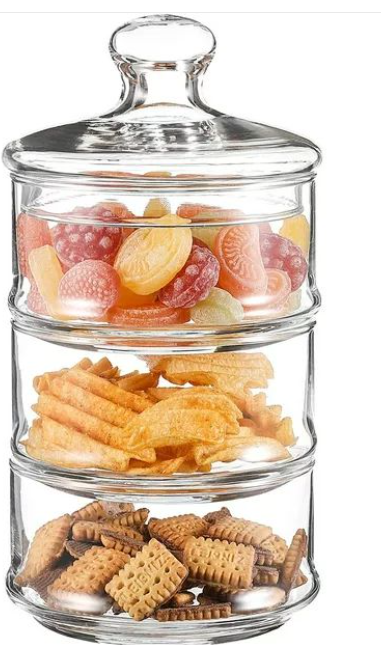 3 Layer Glass Cookie Jar 18cm - Image 2
