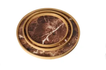 Round Marbled Serving Tray 3pcs