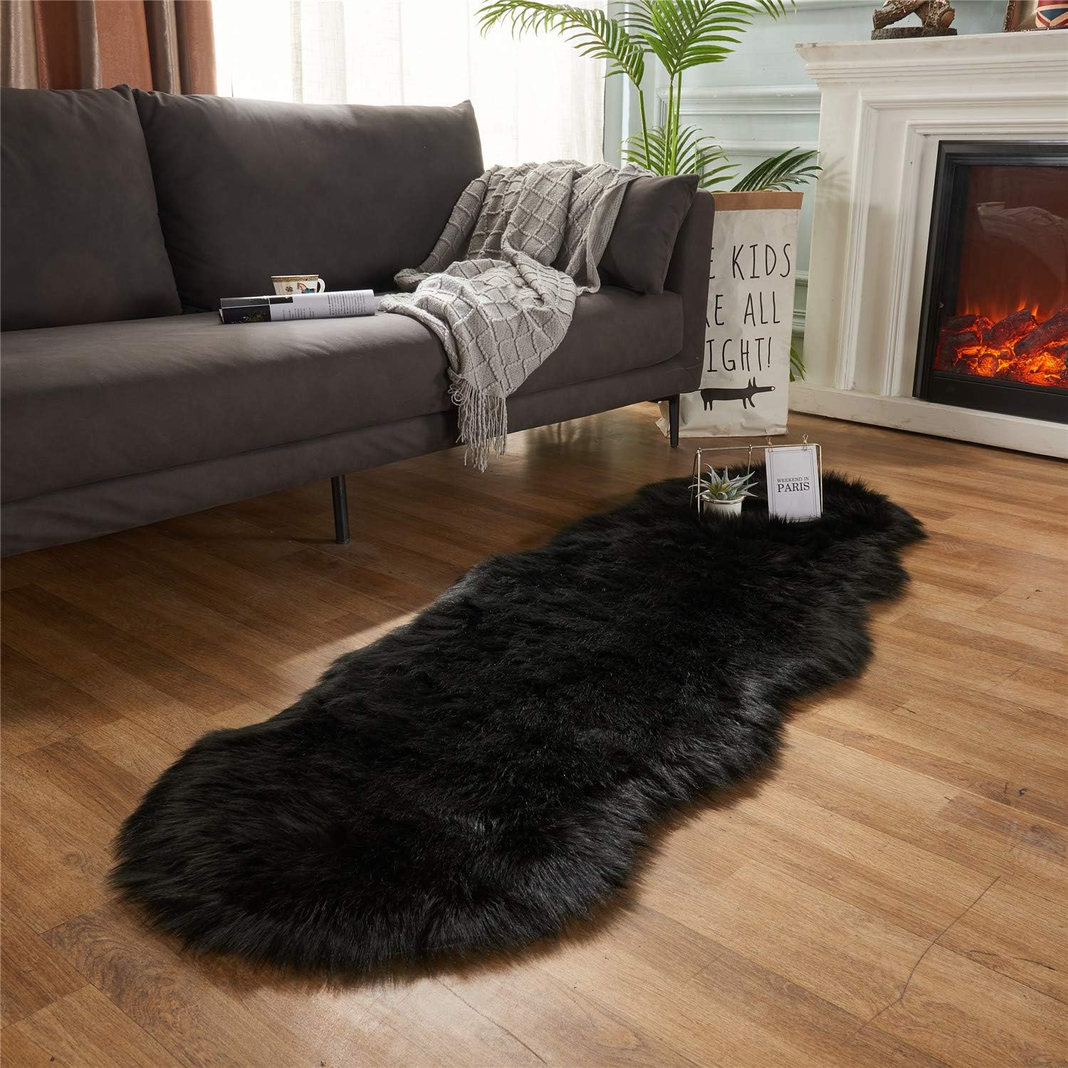 Fluffy Runner Rug Oval -1.8m x 60cm - Image 2