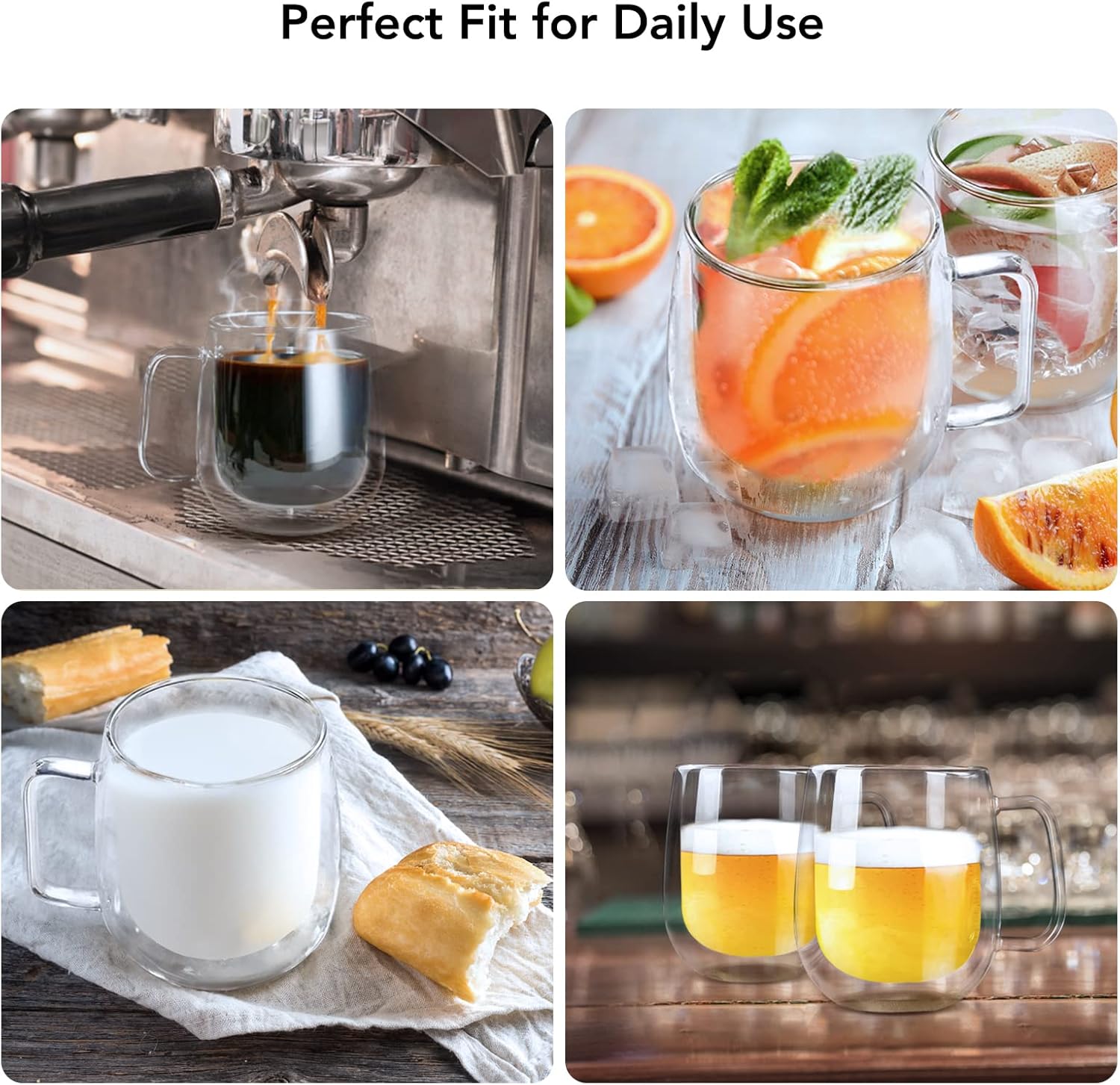 Double Walled Mugs with Handle