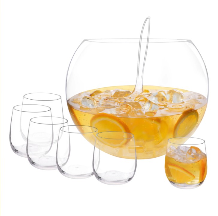 Punch Bowl with 6 glasses (11L)