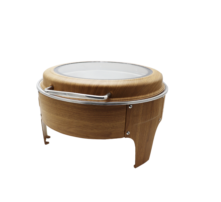 Round Chafing Dish 28cm( Black/Wooden look) - Image 3