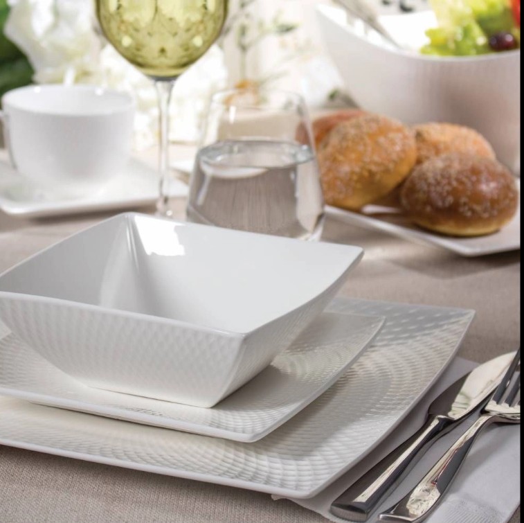 Square Diamonds Dinnerware Set 16 Piece - Image 2