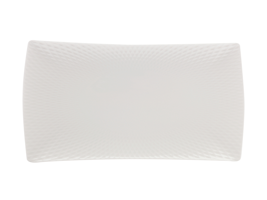 White Basics Diamonds Rectangular Platter 40.5x20cm - Image 2